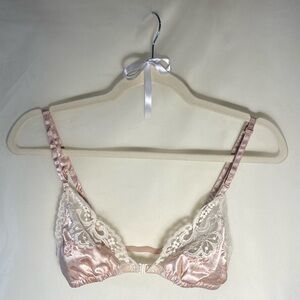 Christian Dior pink and cream lace bralette